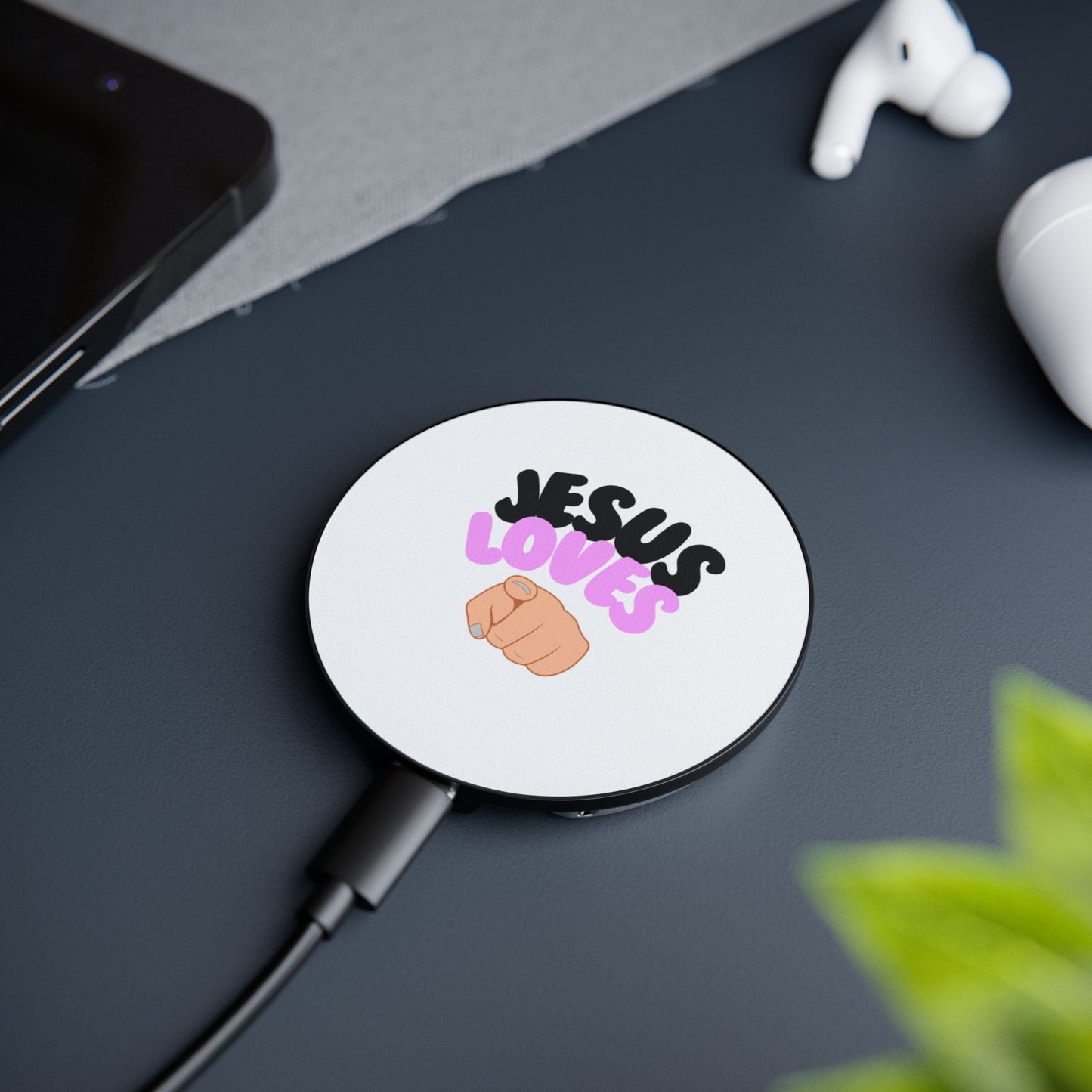 jesus loves you. Magnetic Induction Charger